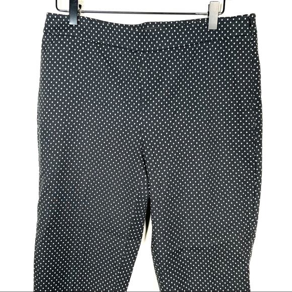 Talbots 8P  black polkadot Chatham ankle business casual dress pants B112 - Picture 2 of 8